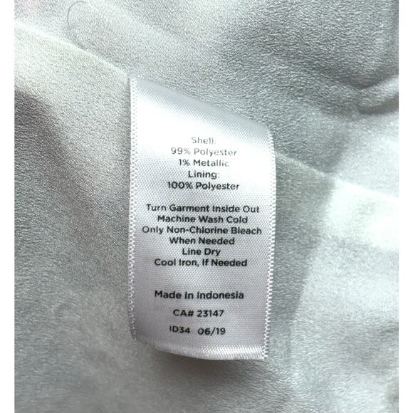 Talbots Blouse, Sheer White Lined, Black Pink Silver, Spots, Women's Size LP - Picture 5 of 6